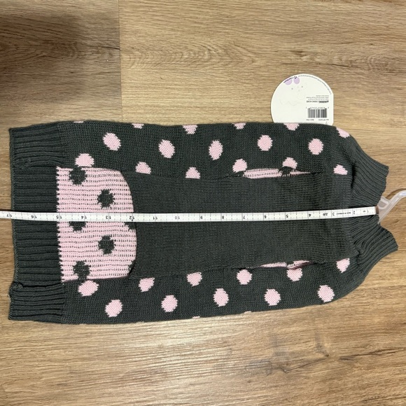 NWT Perfectly Pet Pink Polka Dot Dog Sweater Size Large Knit Winter Shirt - Picture 3 of 4